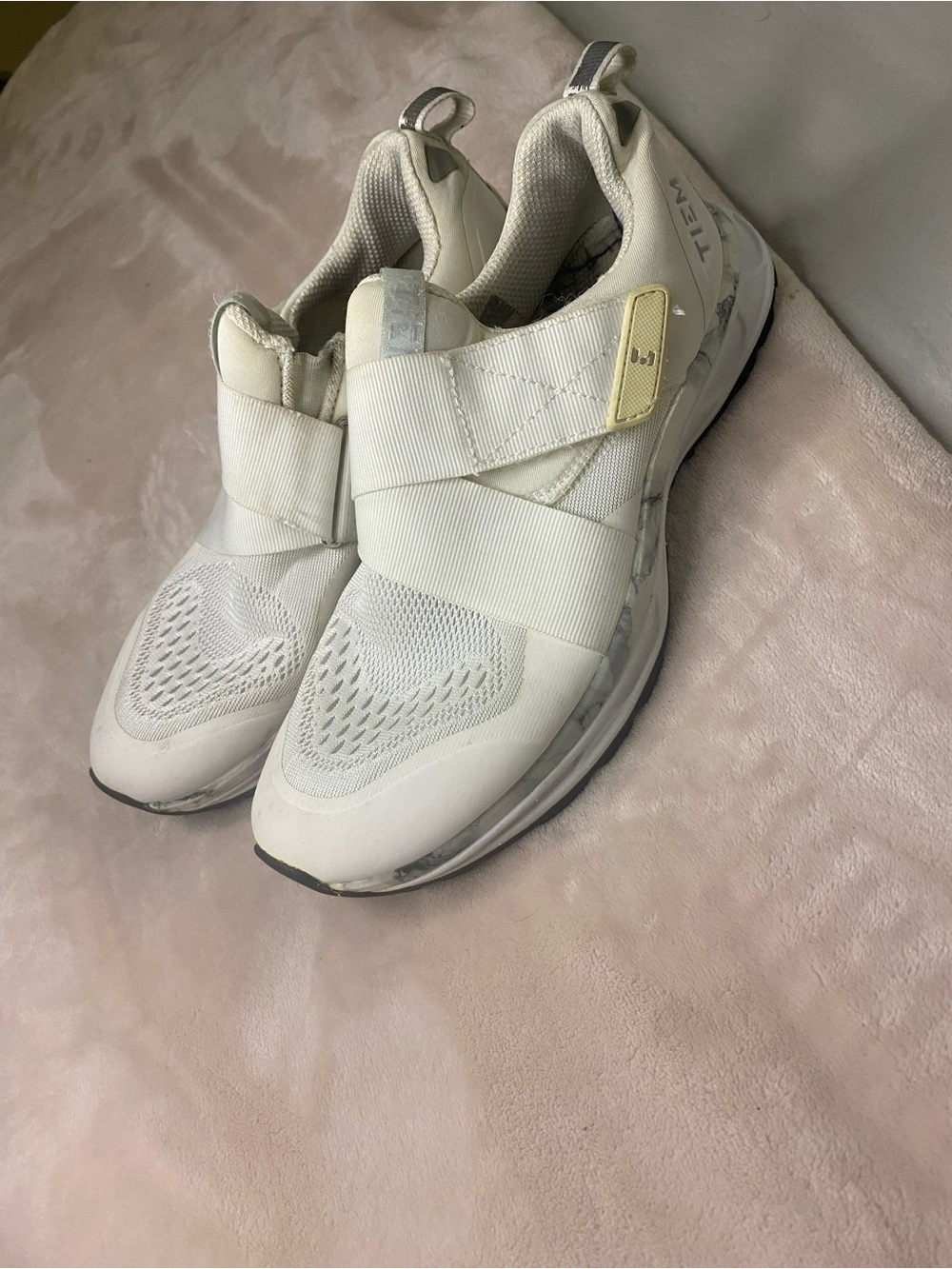 TIEM Slipstream Indoor Cycling Women’s Size 6.5 White/Marble Athletic  NO CLIPS